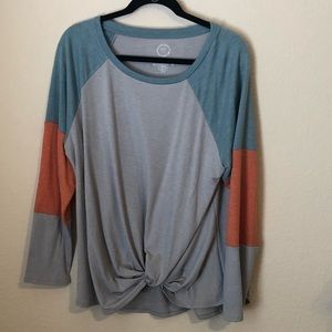 Twist front long sleeve T